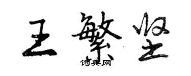 曾庆福王繁坚行书个性签名怎么写