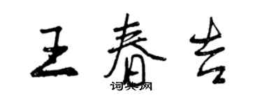 曾庆福王春吉行书个性签名怎么写