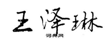 曾庆福王泽琳行书个性签名怎么写