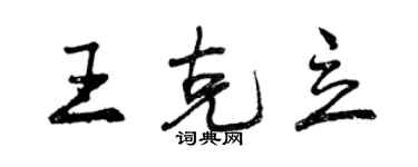 曾庆福王克立行书个性签名怎么写