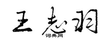 曾庆福王志羽行书个性签名怎么写