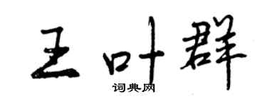 曾庆福王叶群行书个性签名怎么写