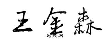 曾庆福王金森行书个性签名怎么写