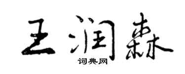 曾庆福王润森行书个性签名怎么写