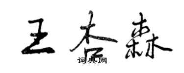 曾庆福王杏森行书个性签名怎么写