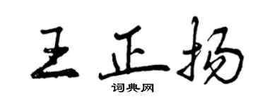 曾庆福王正扬行书个性签名怎么写