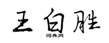 曾庆福王白胜行书个性签名怎么写