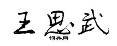 曾庆福王思武行书个性签名怎么写