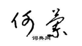 梁锦英何兰草书个性签名怎么写