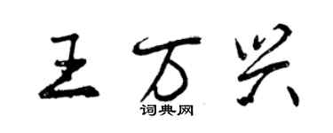 曾庆福王万兴行书个性签名怎么写