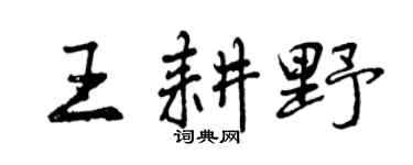 曾庆福王耕野行书个性签名怎么写