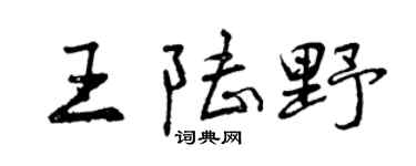 曾庆福王陆野行书个性签名怎么写