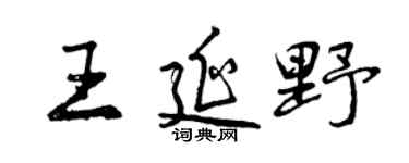 曾庆福王延野行书个性签名怎么写