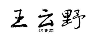 曾庆福王云野行书个性签名怎么写