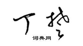 梁锦英丁楚草书个性签名怎么写