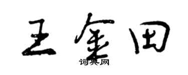 曾庆福王金田行书个性签名怎么写