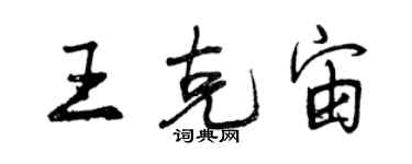 曾庆福王克宙行书个性签名怎么写