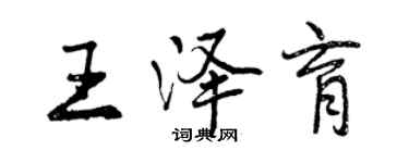 曾庆福王泽育行书个性签名怎么写