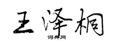 曾庆福王泽桐行书个性签名怎么写