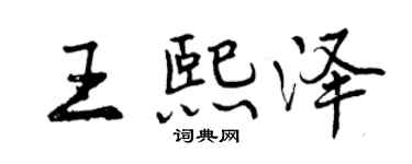 曾庆福王熙泽行书个性签名怎么写