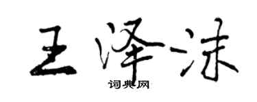 曾庆福王泽沫行书个性签名怎么写
