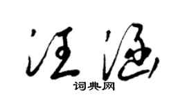 梁锦英汪涵草书个性签名怎么写