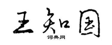 曾庆福王知国行书个性签名怎么写
