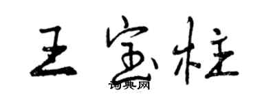 曾庆福王宝柱行书个性签名怎么写