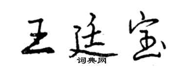 曾庆福王廷宝行书个性签名怎么写