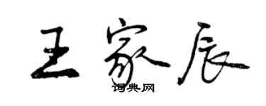 曾庆福王家辰行书个性签名怎么写