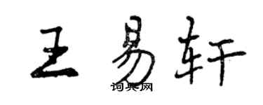 曾庆福王易轩行书个性签名怎么写