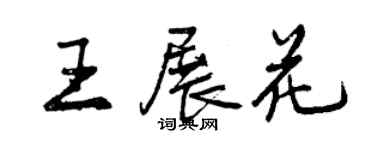 曾庆福王展花行书个性签名怎么写