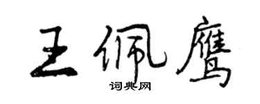 曾庆福王佩鹰行书个性签名怎么写