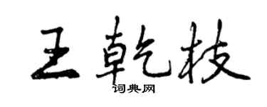 曾庆福王乾枝行书个性签名怎么写