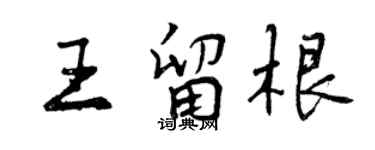 曾庆福王留根行书个性签名怎么写