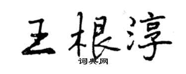 曾庆福王根淳行书个性签名怎么写