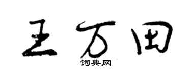 曾庆福王万田行书个性签名怎么写