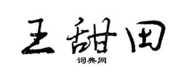 曾庆福王甜田行书个性签名怎么写