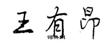 曾庆福王有昂行书个性签名怎么写