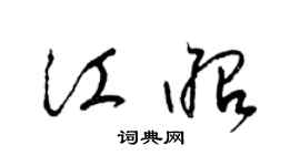 梁锦英江昭草书个性签名怎么写