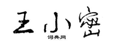 曾庆福王小密行书个性签名怎么写