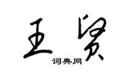 梁锦英王贤草书个性签名怎么写