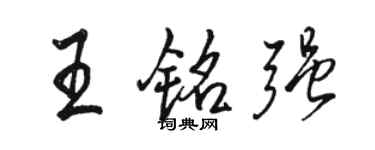 骆恒光王铭强行书个性签名怎么写