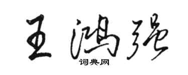 骆恒光王鸿强行书个性签名怎么写