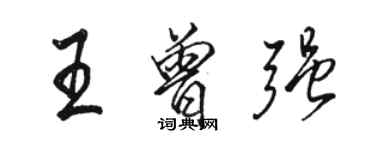 骆恒光王曾强行书个性签名怎么写