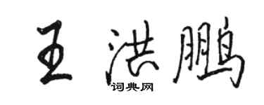 骆恒光王洪鹏行书个性签名怎么写