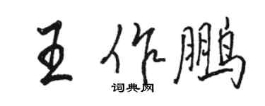 骆恒光王作鹏行书个性签名怎么写