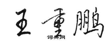 骆恒光王重鹏行书个性签名怎么写