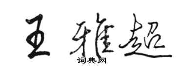 骆恒光王雅超行书个性签名怎么写