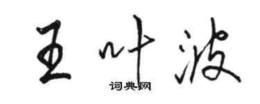 骆恒光王叶波行书个性签名怎么写